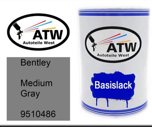 Bentley, Medium Gray, 9510486: 500ml Lackdose, von ATW Autoteile West.